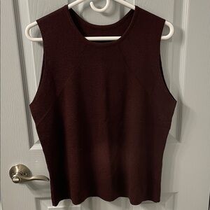 Sleeveless Knit Tank Top - Deep Burgundy